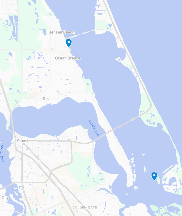 Map of the route of our Indian River boat tours